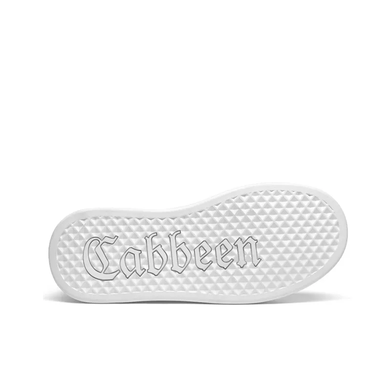 Cabbeen Canvas Preppy Big Head Height Increasing Breathable Low-Top Skateboard Shoes Men's Blue-5