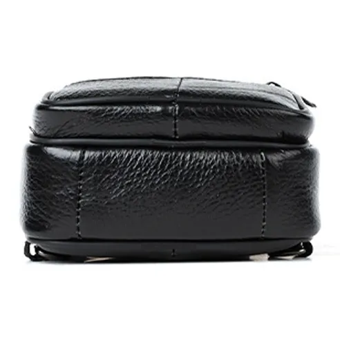 ROSEROOEN Top Grain Cow Leather Sling Bag Regular Unisex Coffee/Black/Brown-1