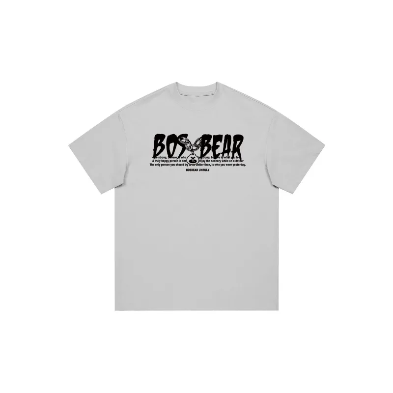 BOS BEAR T Shirt Unisex Black White Gray-5