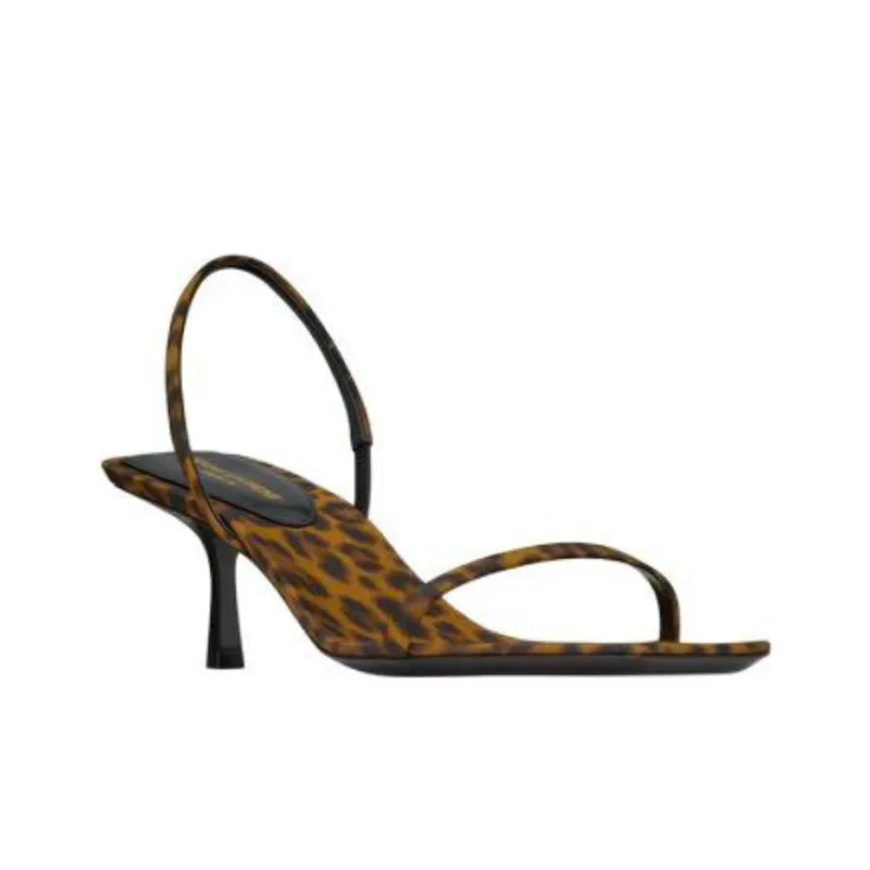 SAINT LAURENT Jaspe One Strap Sandals 5.5cm Women's Brown Black-3