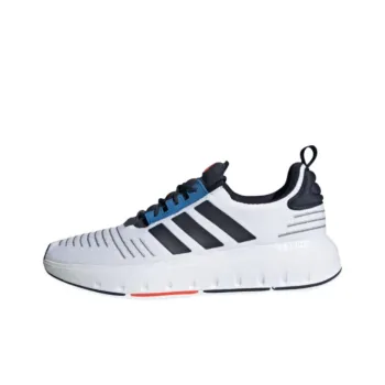 Adidas Swift Run Cushioning Slip Resistant Low Top Casual Running Shoes Men's White Black Blue