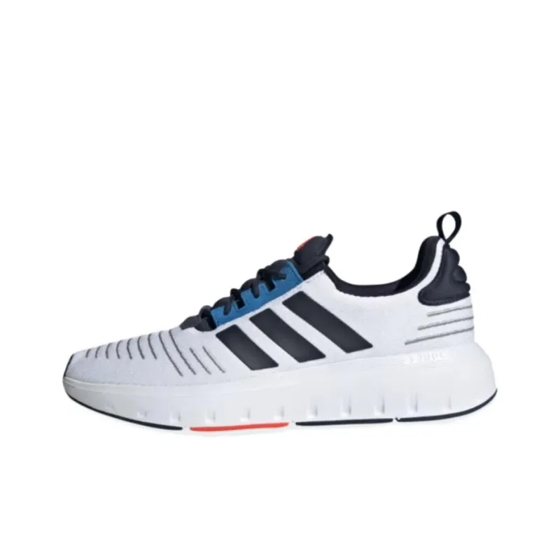 Adidas Swift Run Shock Absorbers With Slip Resistant Features Low Top Casual Running Shoes Men's White Black Blue-0