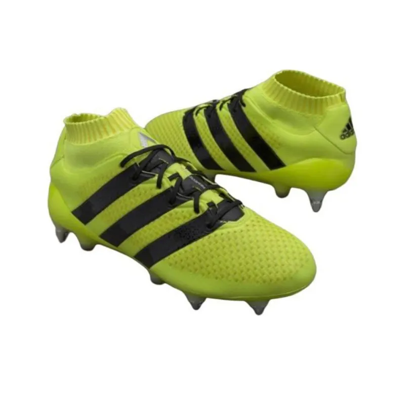 Adidas Ace 16.1 AG Rubber Short Studs Anti-Slip Wear-Resistant Soccer Shoes Unisex Yellow-2