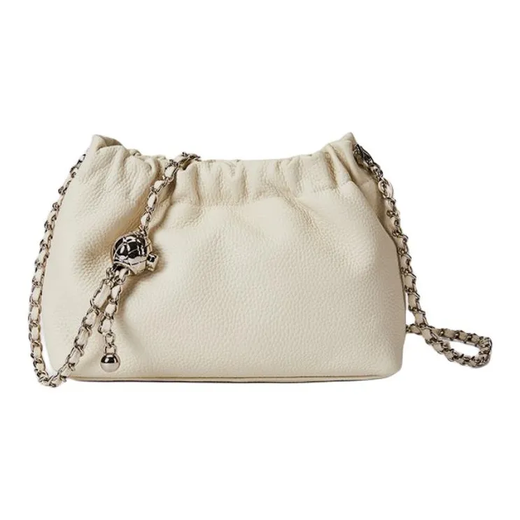 ST&SAT Top Grain Cow Leather Crossbody Bag Shoulder Bag Large Size Women's Elegant White/Elegant Black-0