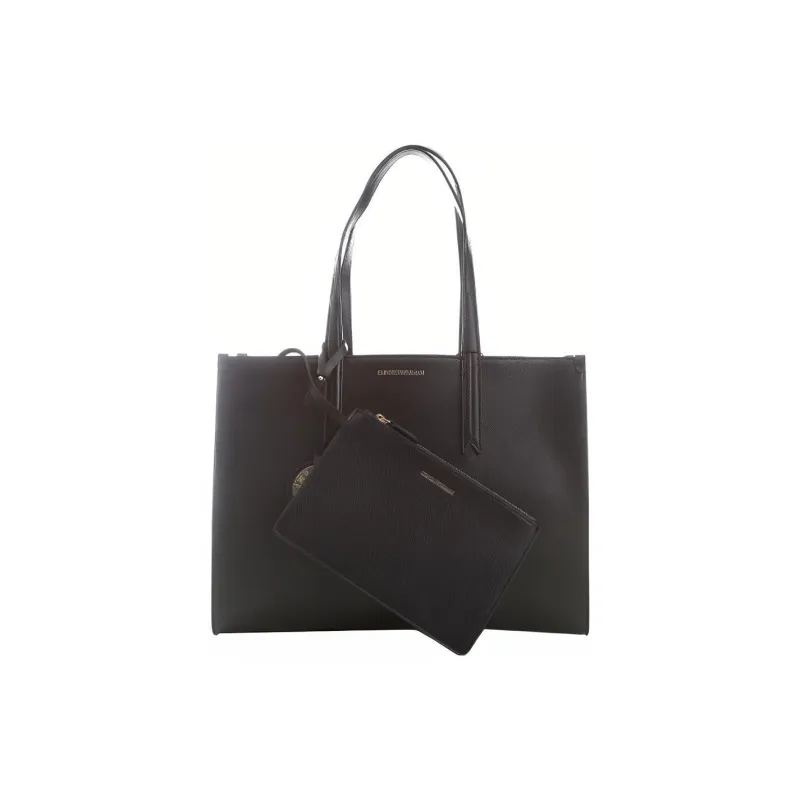 EMPORIO ARMANI Polyurethane Tote Bag, Shopping Bag, Handbag Women's Black-2
