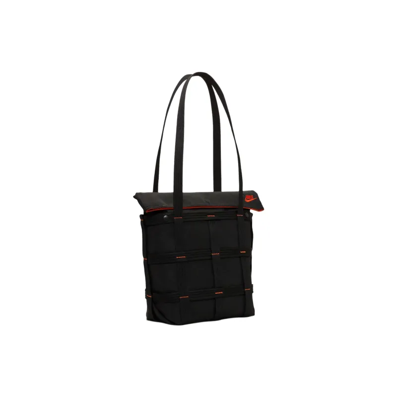 Nike Polyester One Shoulder Handbags Unisex Black & Orange-1
