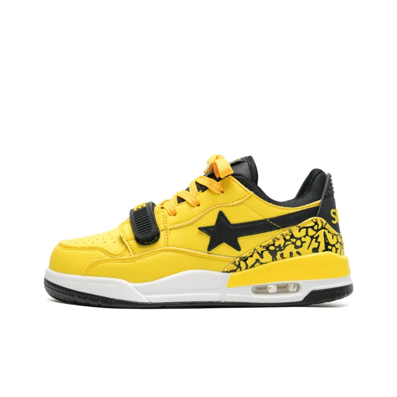 Anime story Skateboard Shoes Unisex Low Top Yellow Black-1