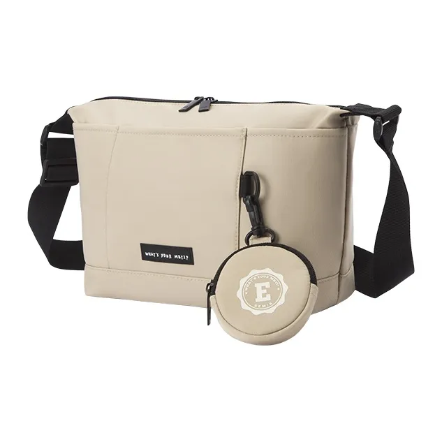 SEM/R Nylon Fabric Crossbody Bag Small Size Unisex White Green Tones Khaki Black.-4