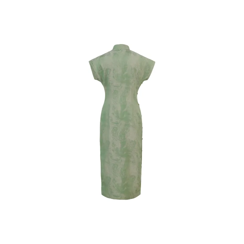 Clothes Cut By Time Cheongsam Women's Emerald Green-1