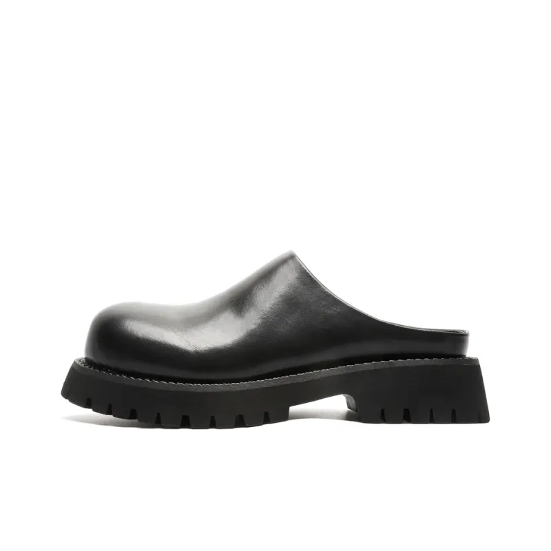 WEISHIBANGWEI Slip Resistant Wrap toe Slippers Men's Black-0