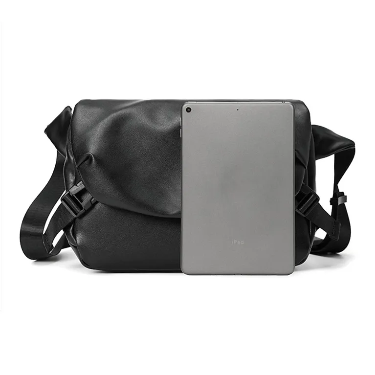 CMLZIUA PU Crossbody Bag Large Size Unisex Black-3