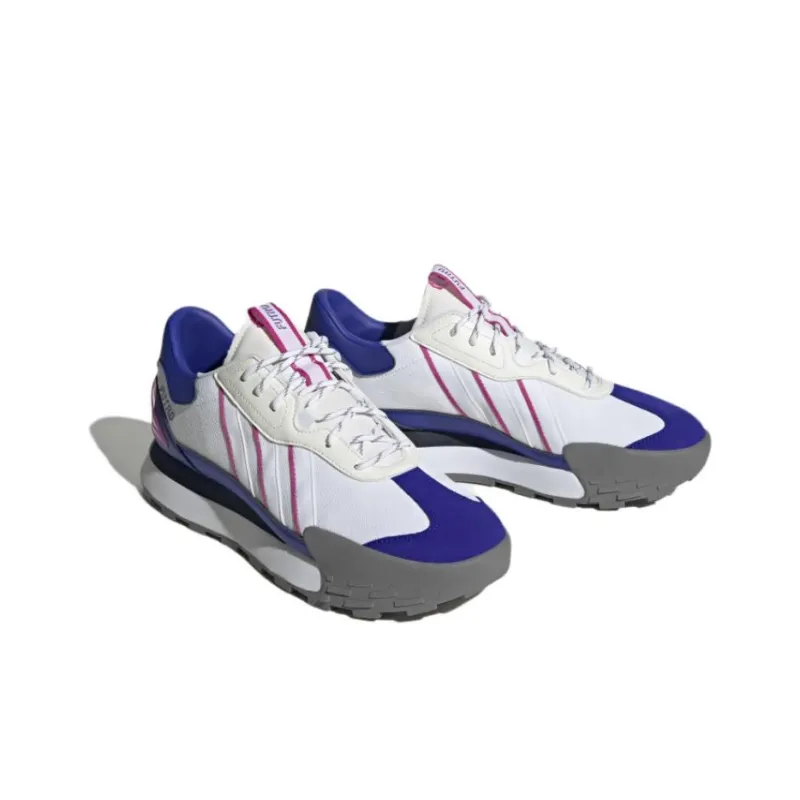 Adidas Anti Slip Wear Resistant Low Top Casual Running Shoes Unisex White Blue-2