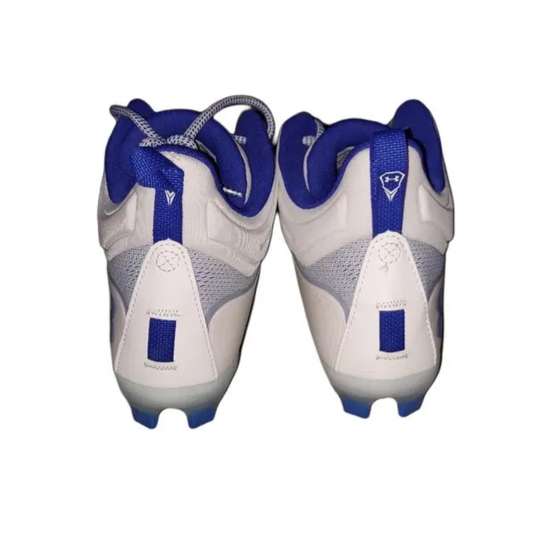 Under Armour Command Mc Mid Lacrosse Cleats 'White Grey Blue'-3