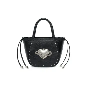 VFVF BAG OFFICAL Eco Friendly PU Apple Basket Handbag Small Size Women's Black/White/Purple