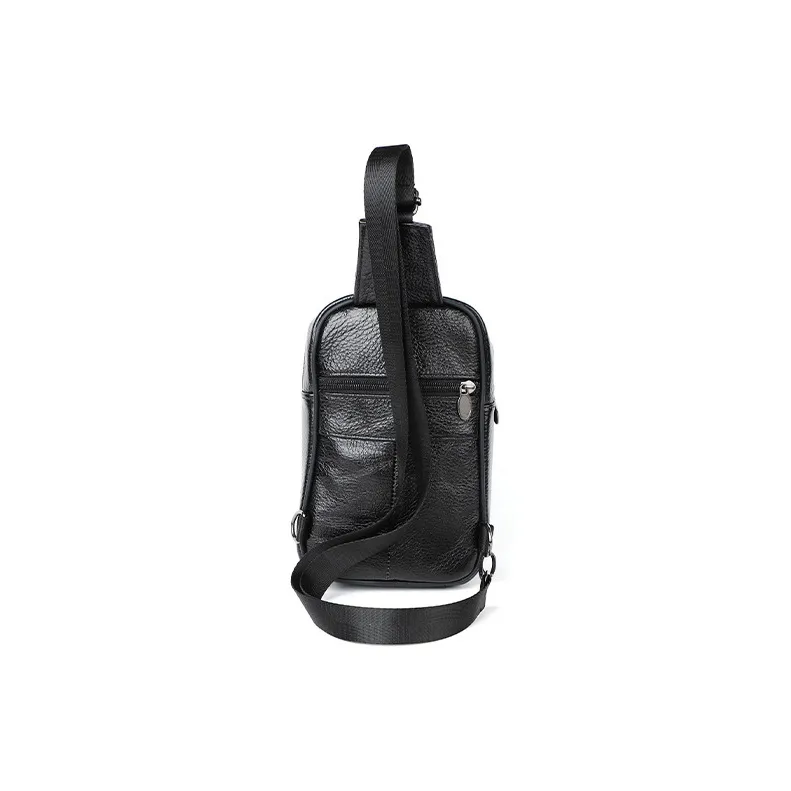 ROSEROOEN Top Grain Cow Leather Sling Bag Regular Unisex Coffee/Black/Brown-2