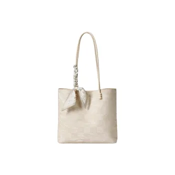 ST&SAT Top Grain Cow Leather Tote Bag Shopping Bag Handbag Shoulder Bag Large Size Women's Khaki/Black/Silver