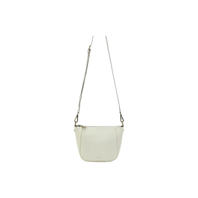 ST&SAT Top Grain Cow Leather Shoulder Bag, Crossbody Bag Medium Size Women's Elegant White/Elegant Black-1