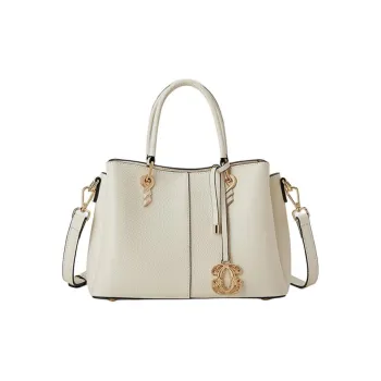ST&SAT Top Grain Cow Leather One Shoulder Handbag Large Size Women's Ecru/Black