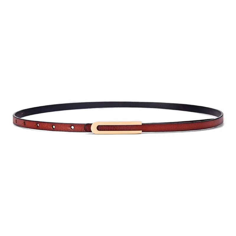 AAJF 2024 New Arrival Thin Belt For Women's Genuine Leather Versatile Dress Decoration Thin Belt For Pants Women's-7