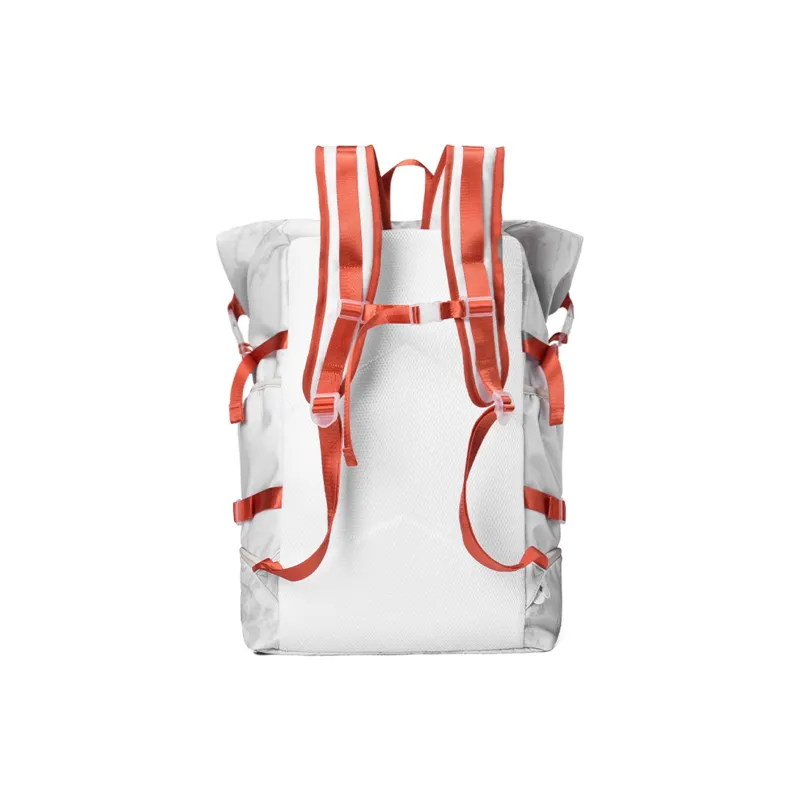 8atheist Polyester Backpack Large Size Unisex White Orange Color Blocking-2
