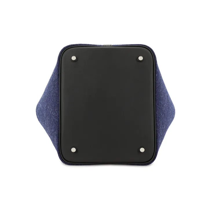 HERMES Picotin Lock Swift Leather Basket Bag Bucket Bag Handbag Women's Midnight Blue/Black-4