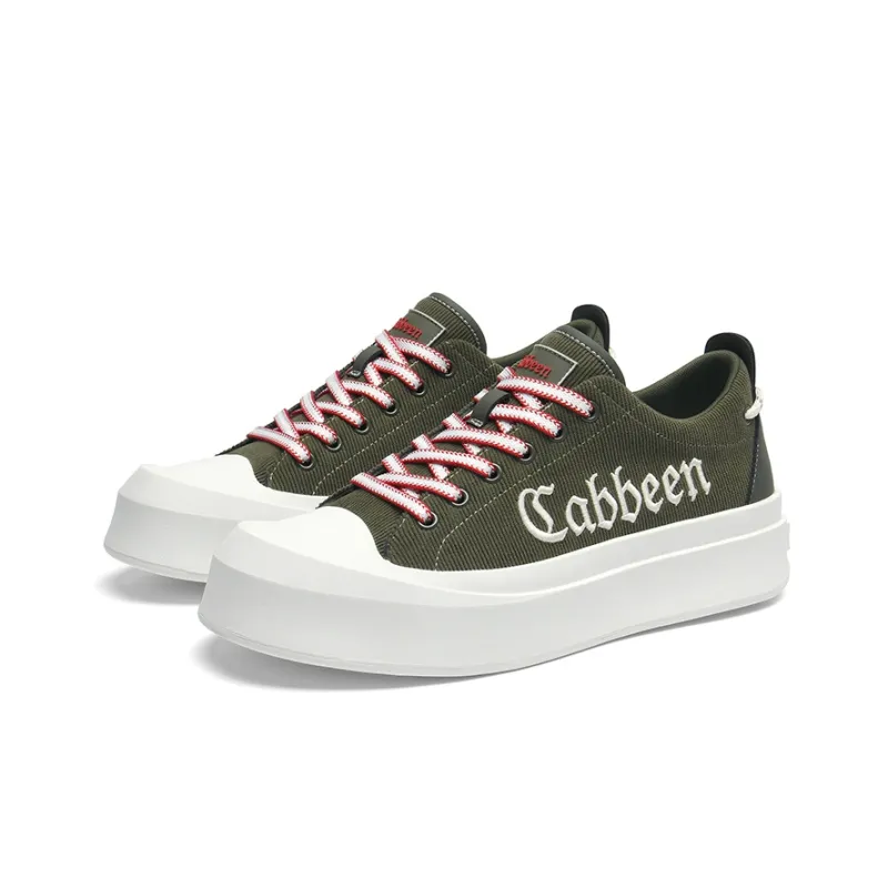 Cabbeen Preppy Round Head Wear-Resistant Slip-Resistant Low-Top Skateboard Shoes Men's Black-9