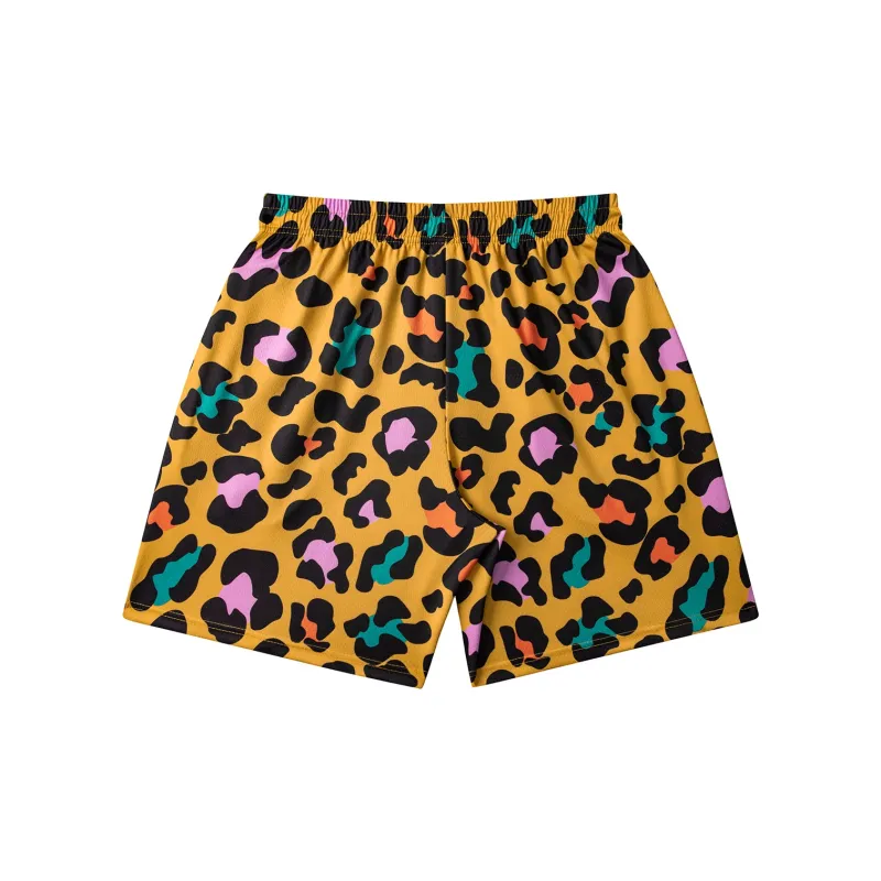 SIMPLE RIMLESS/SRME x TRESPASS Sports Shorts Unisex Blue Leopard Print-7