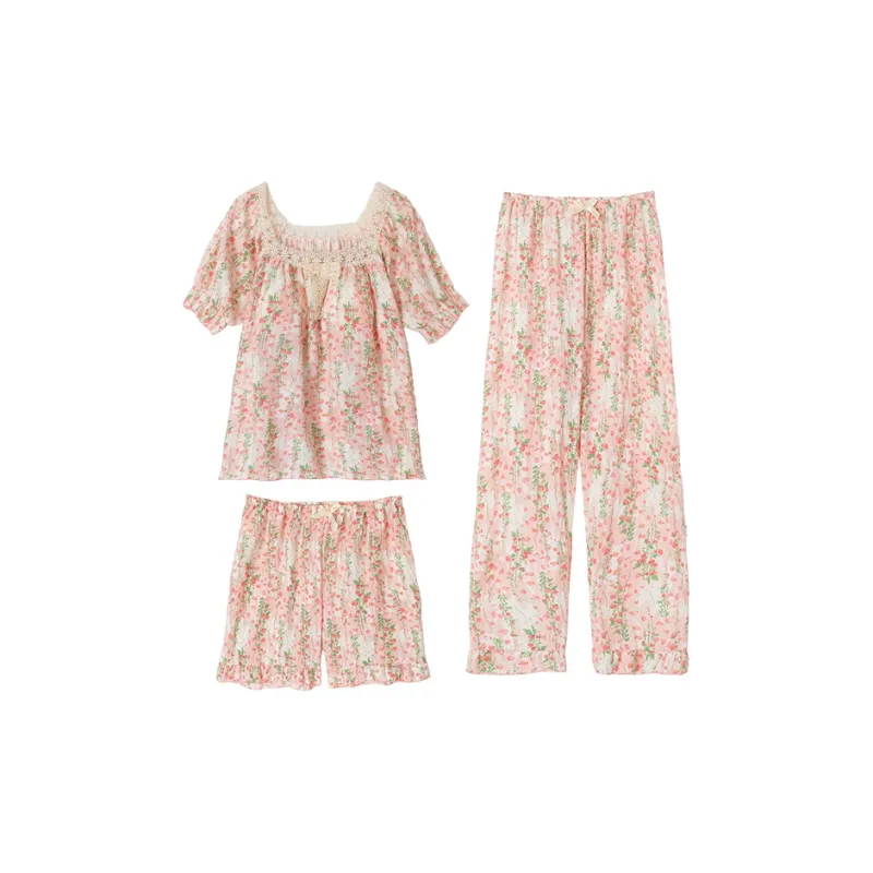 CAIHENGTONG Pajama Set Women's Pink-0
