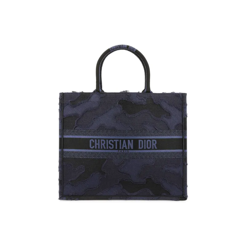 DIOR BookTote Canvas Canvas Bag Tote Bag Shopping Bag Handbag Large Size Women's Blue-1