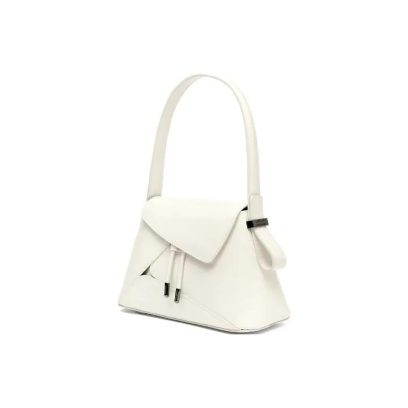 Staccato ROBERTWUN Collaboration Cow Leather Handbag Shoulder Bag Medium Size Women's Armor Black/Siberian White-5