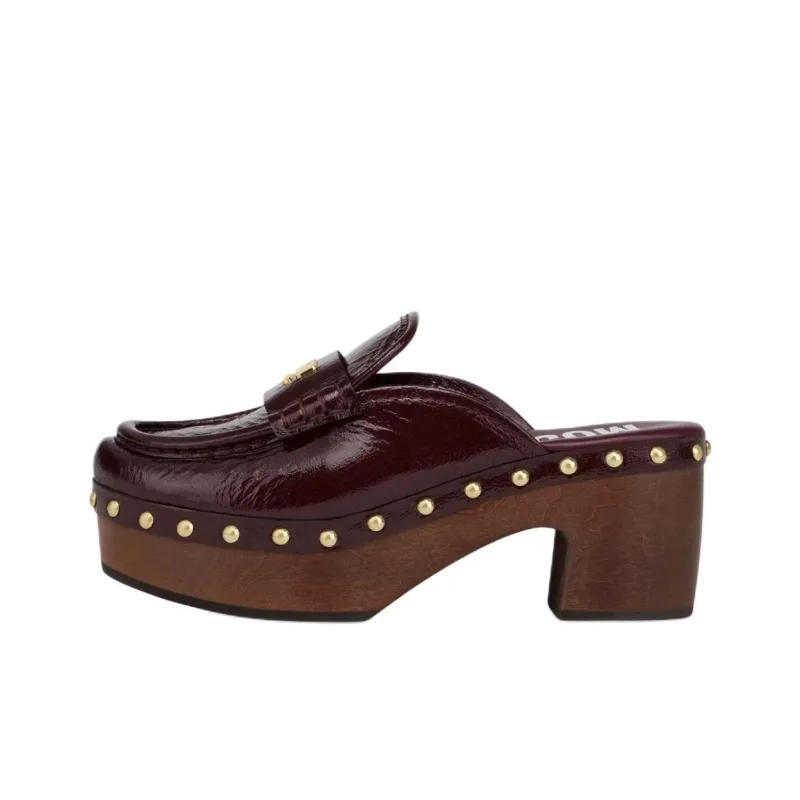 MOSCHINO Closed Toe Slippers 7cm Women's Red Brown-0