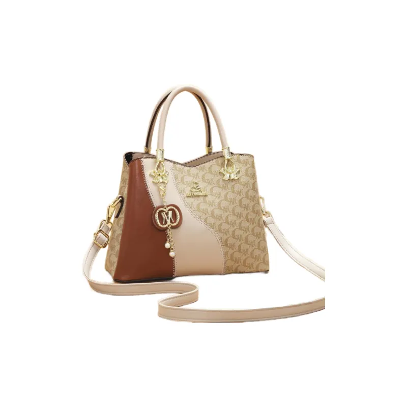Weymond Soft Leather Shoulder Bag, Crossbody Bag, Handbag Women's Earth Yellow/Ecru-1