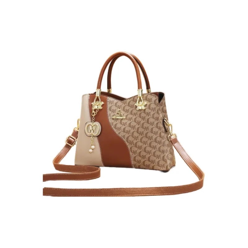 Weymond Soft Leather Shoulder Bag, Crossbody Bag, Handbag Women's Earth Yellow/Ecru-5