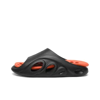 Cabbeen Cut Out Slip Resistant Slide Slippers Men's Black
