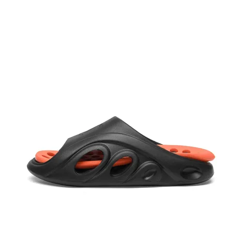 Cabbeen Cut Out Slip Resistant Slide Slippers Men's Black