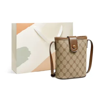 15 MINS PVC And Synthetic Leather Mom Cell Phone Pouch Crossbody Bag Shoulder Bag Mini Women's Coffee