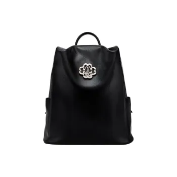 Hush Puppies Cow Leather Backpack Tubas Women's Black