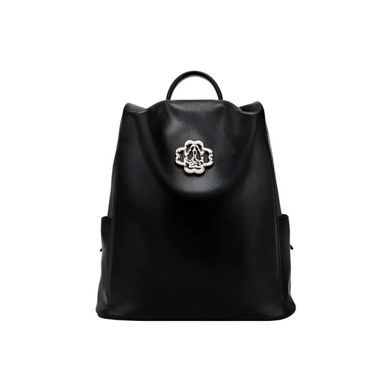 Hush Puppies Cow Leather Backpack Tubas Women's Black-0