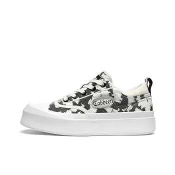 Cabbeen Canvas Preppy Big Head Height Increasing Breathable Low Top Skateboard Shoes Men's Blue