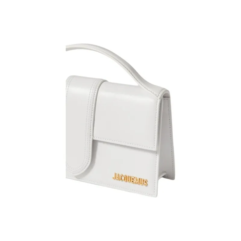 Jacquemus Cow Leather Shoulder Bag Crossbody Bag Handbag Medium Size Women's White/Black-2