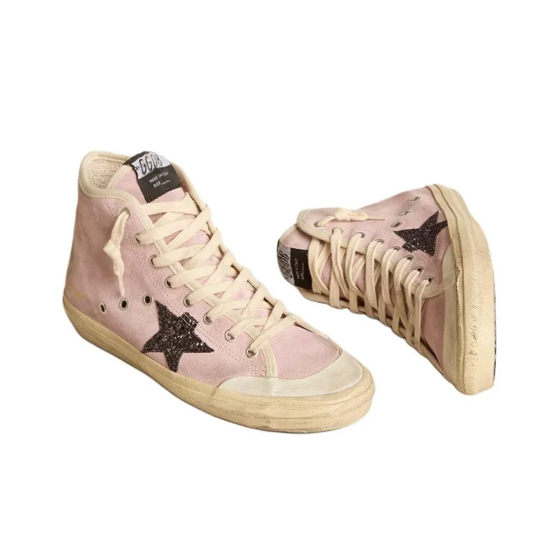 Golden Goose Francy High Top Skateboard Shoes Women's Pink-2