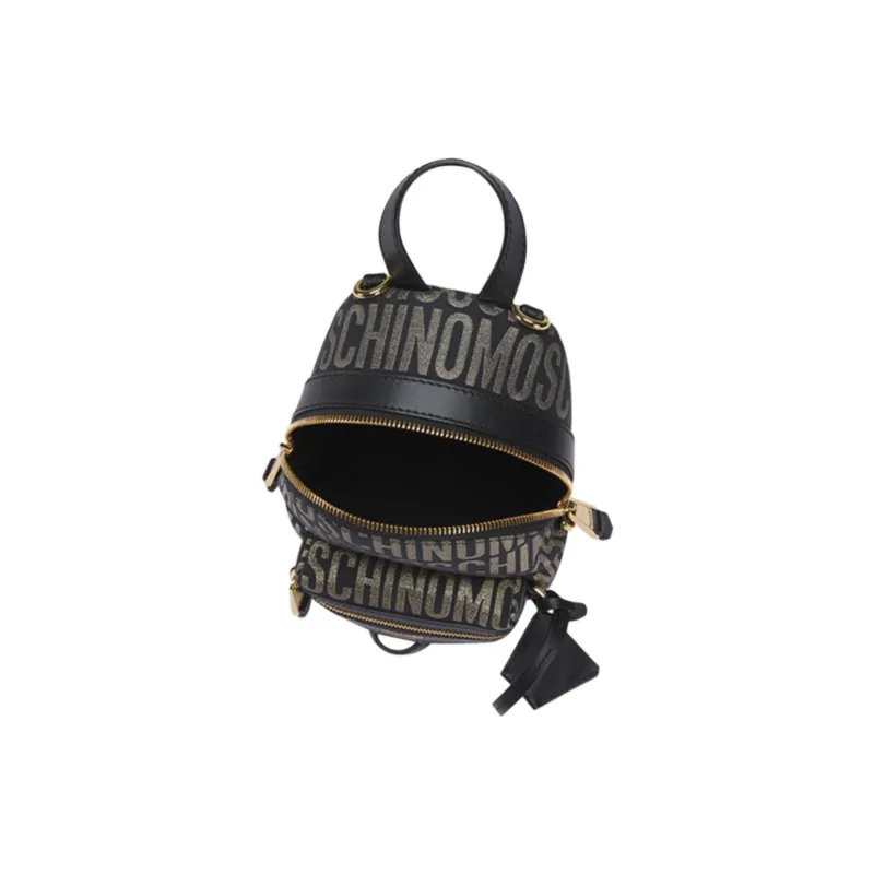 MOSCHINO Fabric Backpack Small Size Women's Black-2