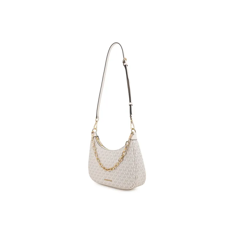 MICHAEL KORS Canvas Coated Handbag, Shoulder Bag Women's White & Brown-3