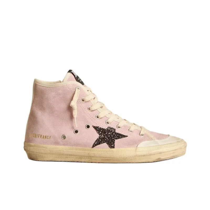 Golden Goose Francy High Top Skateboard Shoes Women's Pink-1