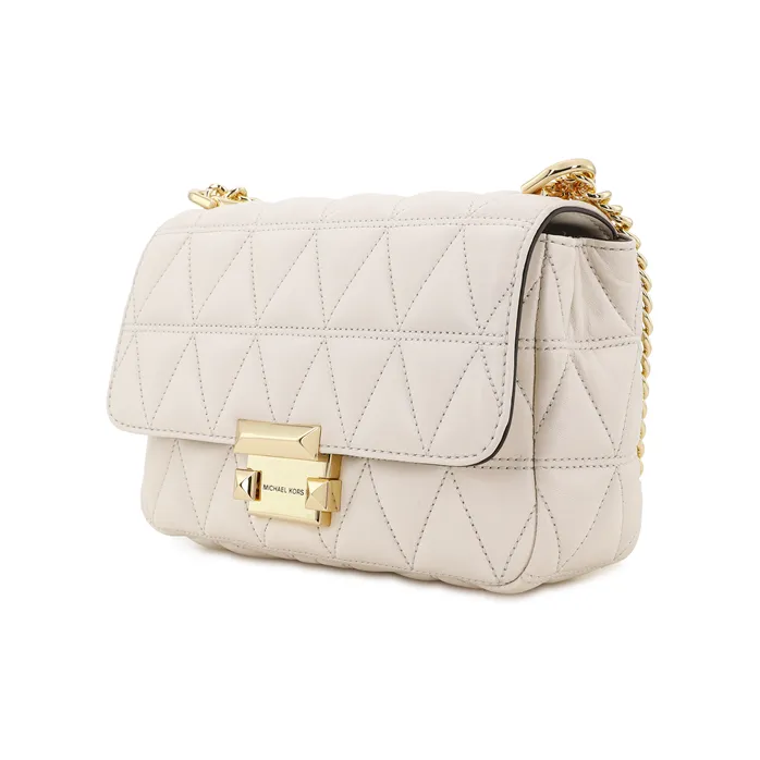 MICHAEL KORS Sloan Sheepskin Chain Bag, Shoulder Bag, Crossbody Bag Small Size Women's Cream-2