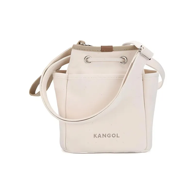 KANGOL Cotton Patchwork Canvas Canvas Bag Bucket Bag Handbag Women's Beige-2