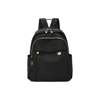 ST&SAT Fabric Backpack Large Size Women's Elegant Black/Light Gray
