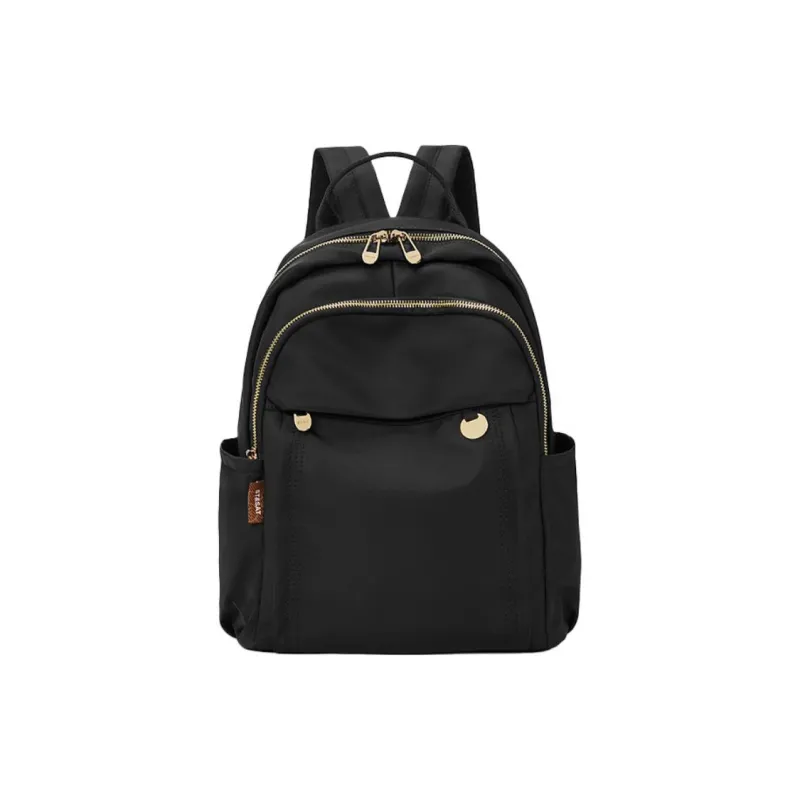 ST&SAT Fabric Backpack Large Size Women's Elegant Black/Light Gray-0
