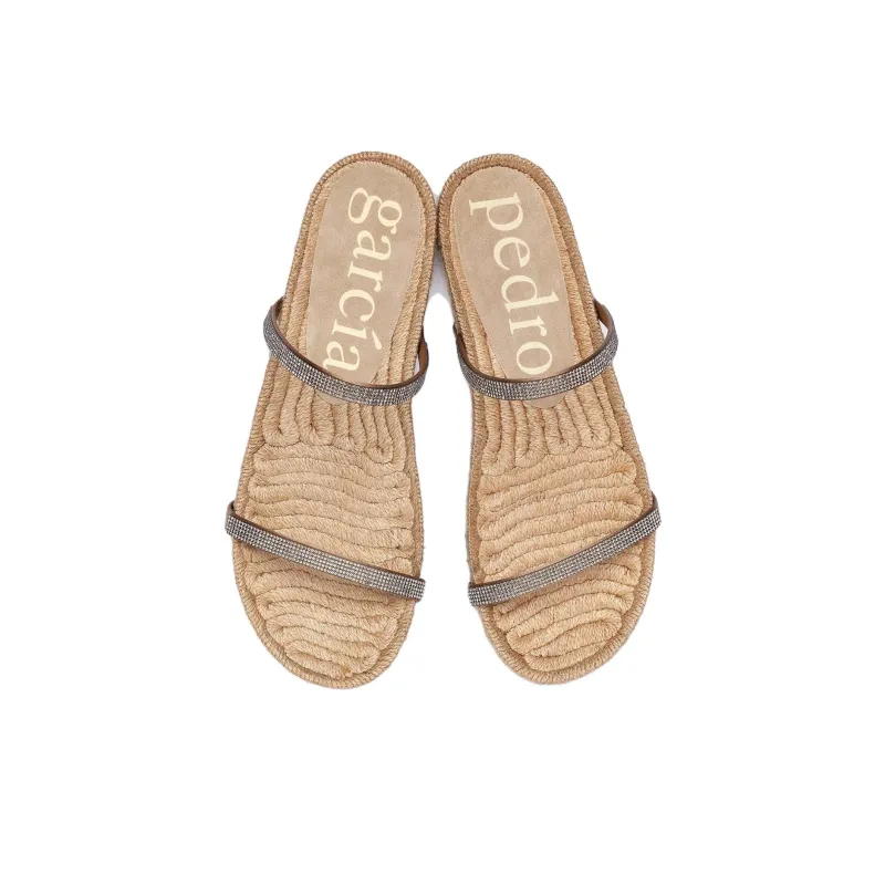 Pedro García Crystal Abrasion-Resistant Slide Slippers Women's Brown-3