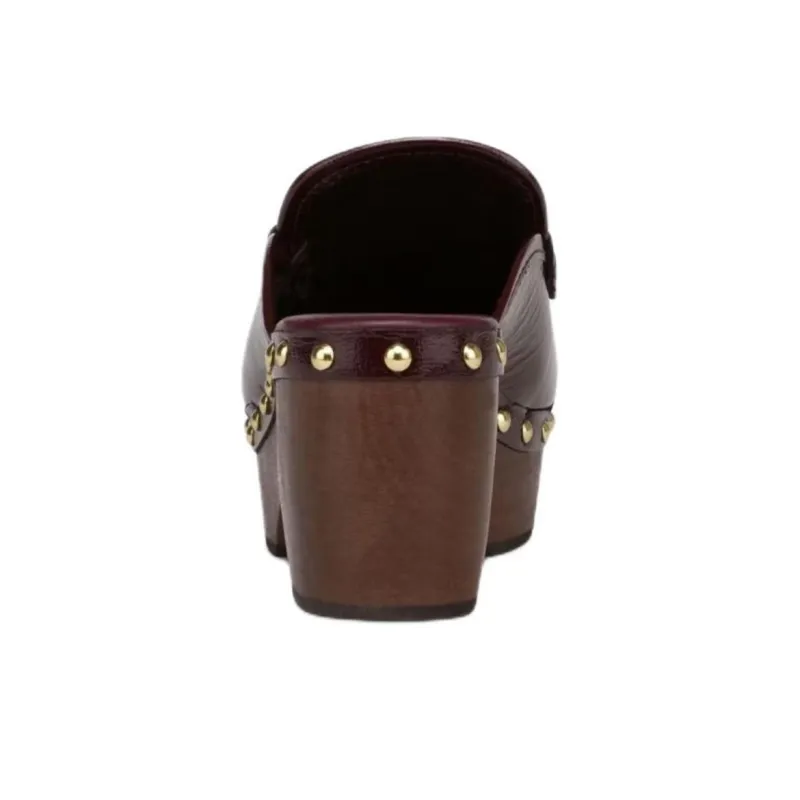 MOSCHINO Closed Toe Slippers 7cm Women's Red Brown-3